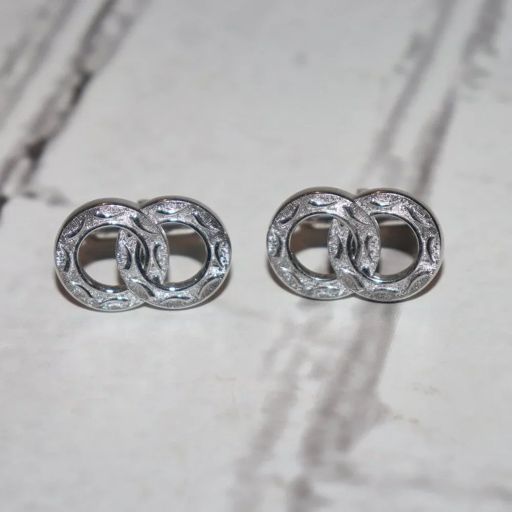 ✨ Vintage Silver Men’s Cufflinks – Wide Design (1